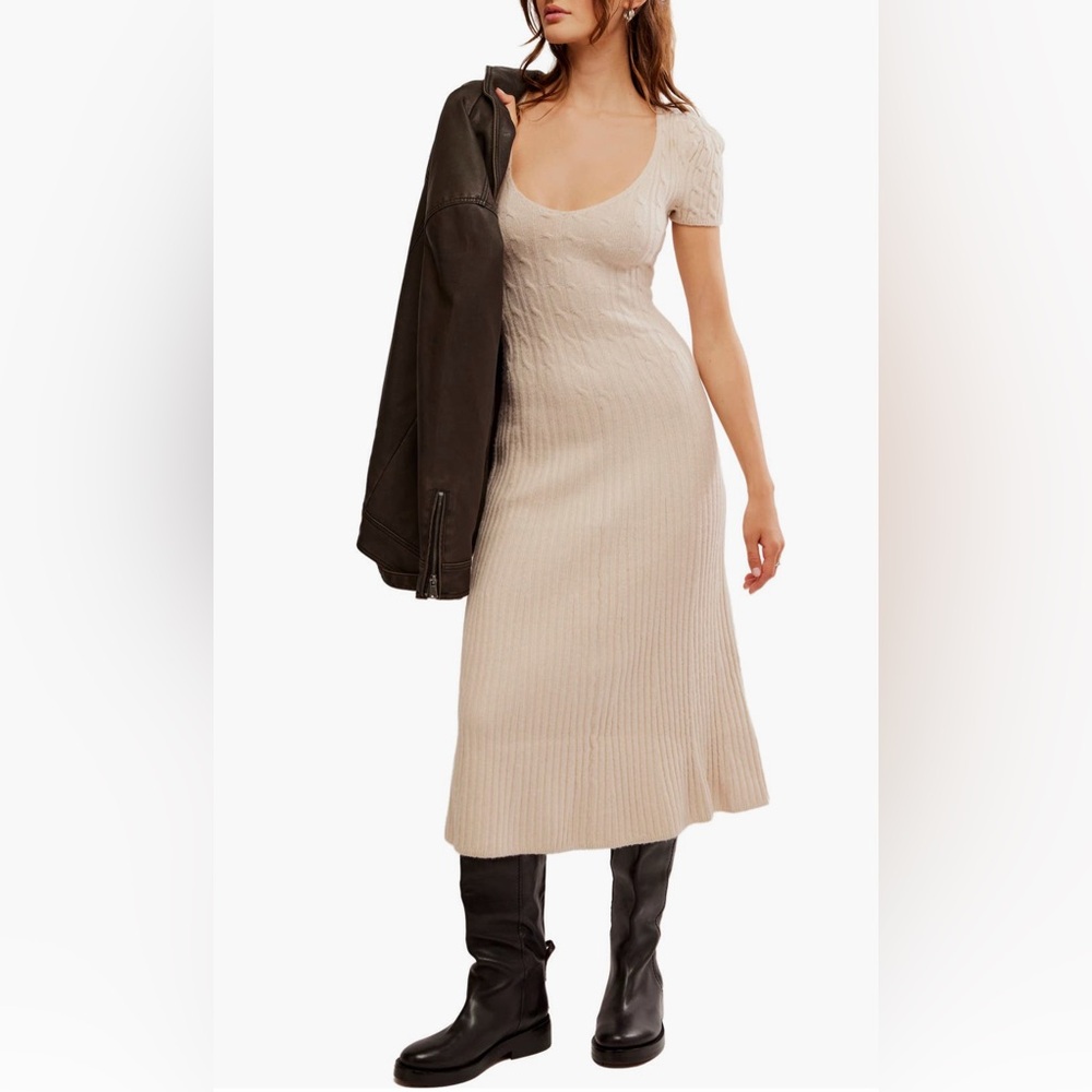 Free People Madden short sleeve Midi Sweater dress NWT